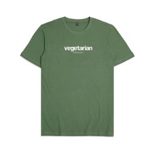 VEGETARIAN - Green Tshirt - Cotton Combed 24's