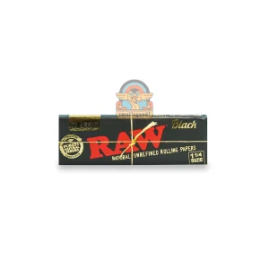 RAW BLACK NATURAL Rolling Paper 1 1/4 (Medium Size – 79 mm)