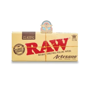 RAW CLASSIC ARTESANO SERIES ( PAPER + TIPS + TRAY ) Rolling Paper (110 mm)